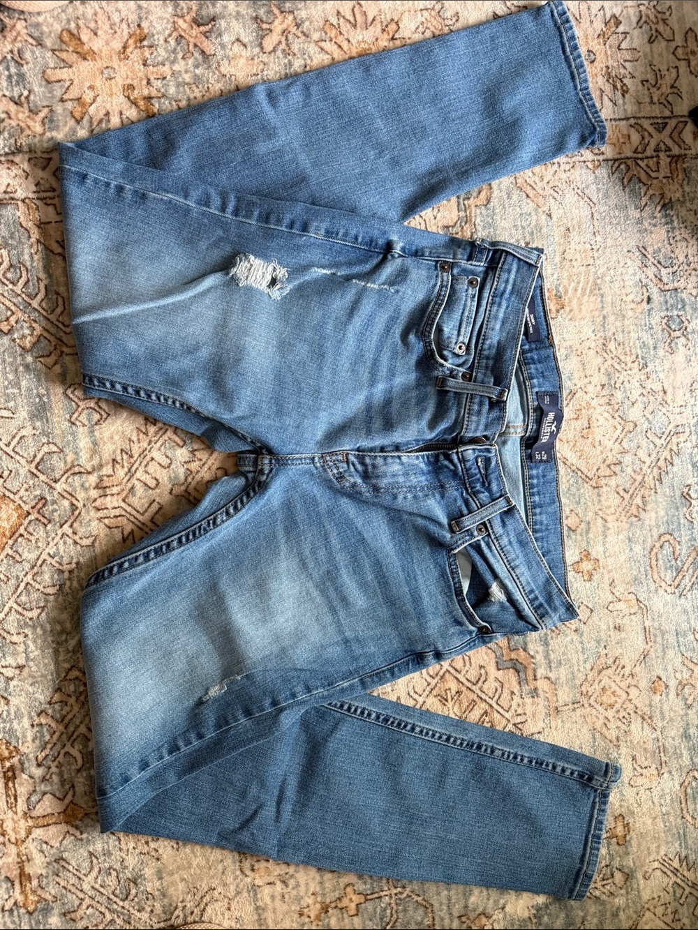 Hollister Men's Medium Blue Skinny Distressed Jeans 29x32
